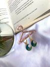 Aqua shade moon star earring
