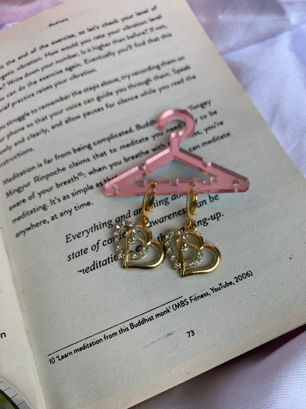 Twin heart studded earring