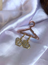 Twin heart studded earring