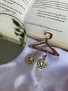 Green flora drop earring