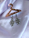 Silver pearl studded drop earring