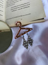 Silver pearl studded drop earring
