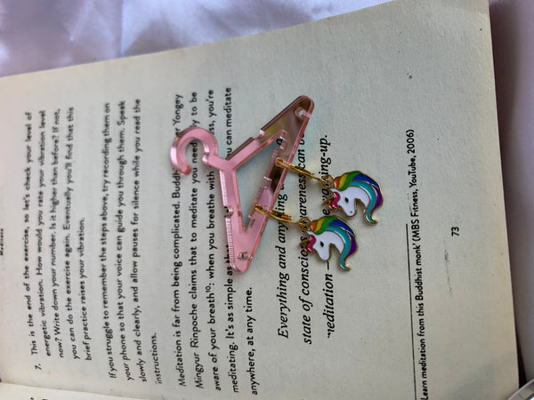 Statement unicorn drop earring