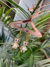 Studded golden teddy pearl earring