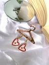 Statement red heart earring