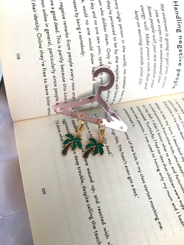 Palm tree drop earring