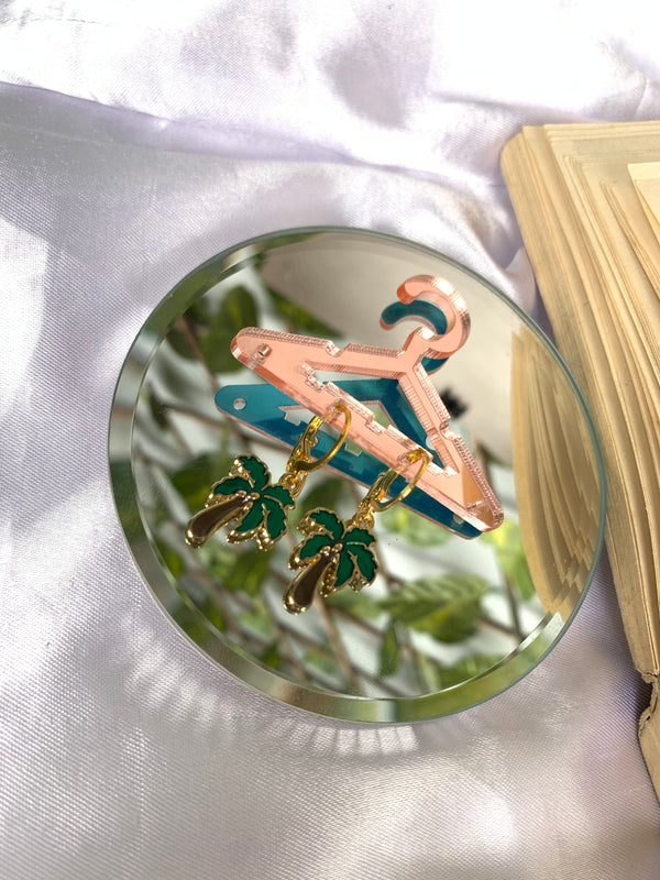 Palm tree drop earring