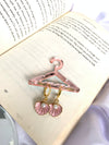 Pink sea shell pearl earring