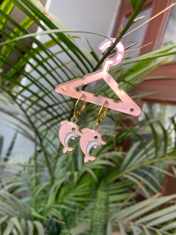 Baby pink dolphin earring