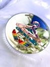 Rainbow heart earring