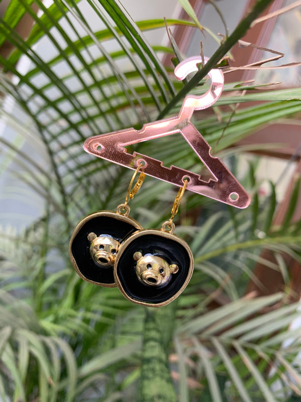 Black teddy earring