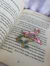 Studded aqua butterfly earring