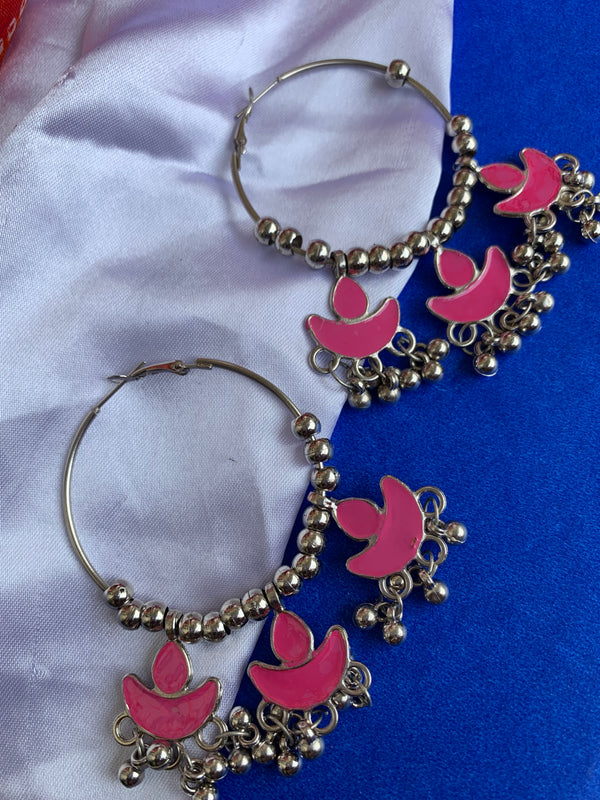 Gulabi chand hoop earring