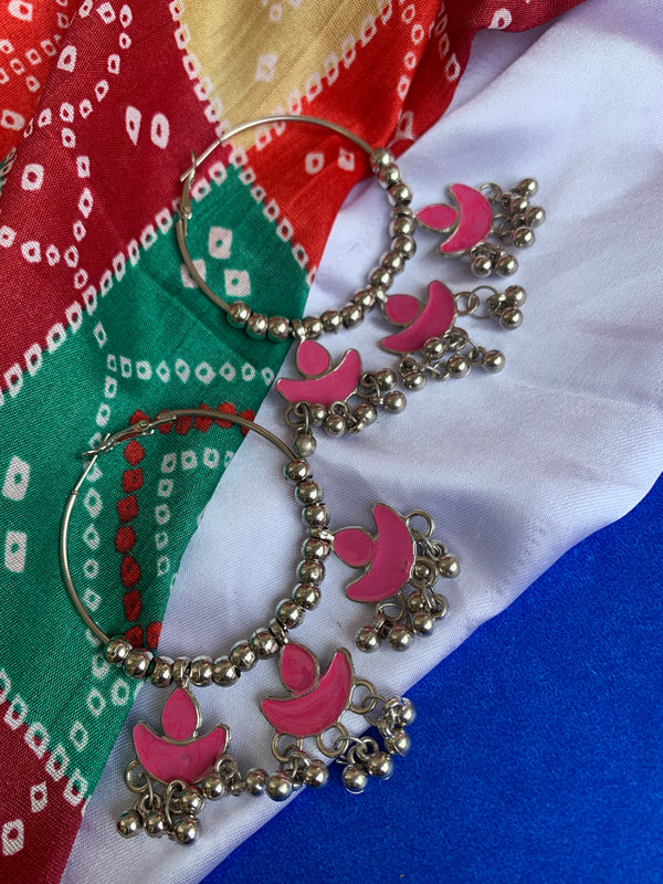 Gulabi chand hoop earring