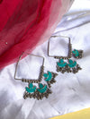 Aqua chand hoop earring