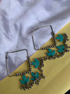 Aqua chand hoop earring