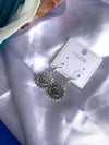 Evil eye silver drop earring