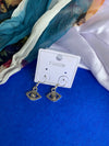 Evil eye silver earring
