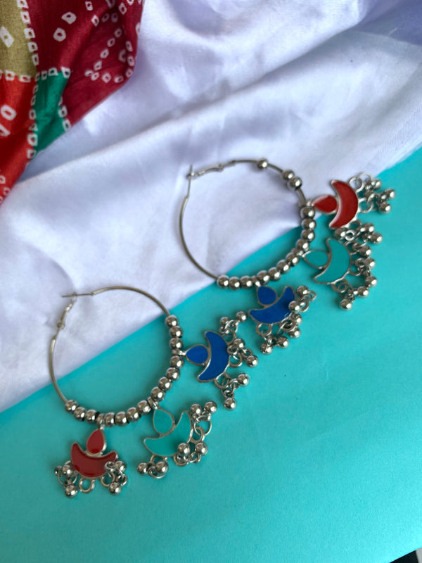 Multi chand hoop earring