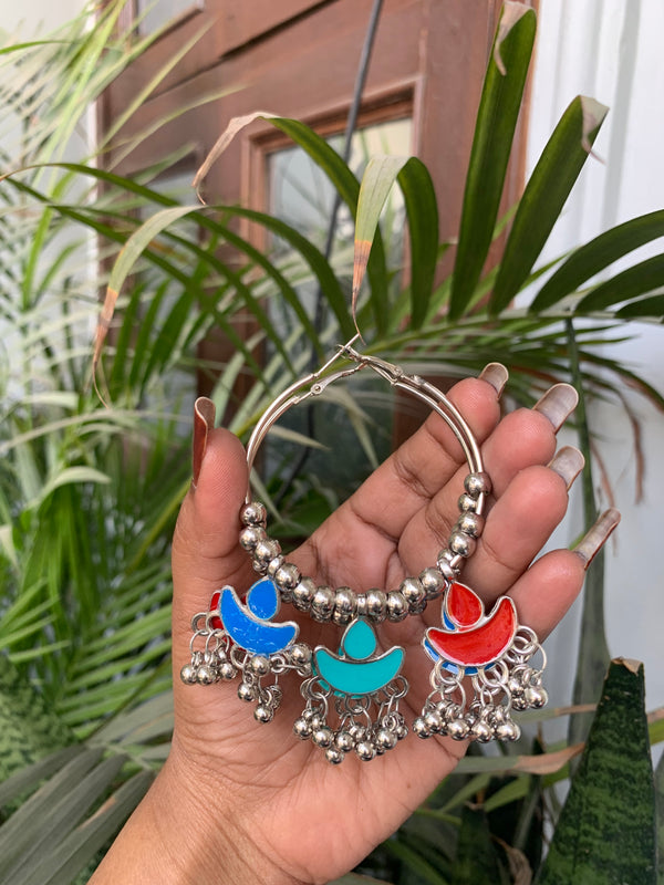 Multi chand hoop earring