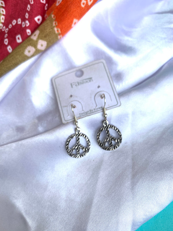 Peace drop earring
