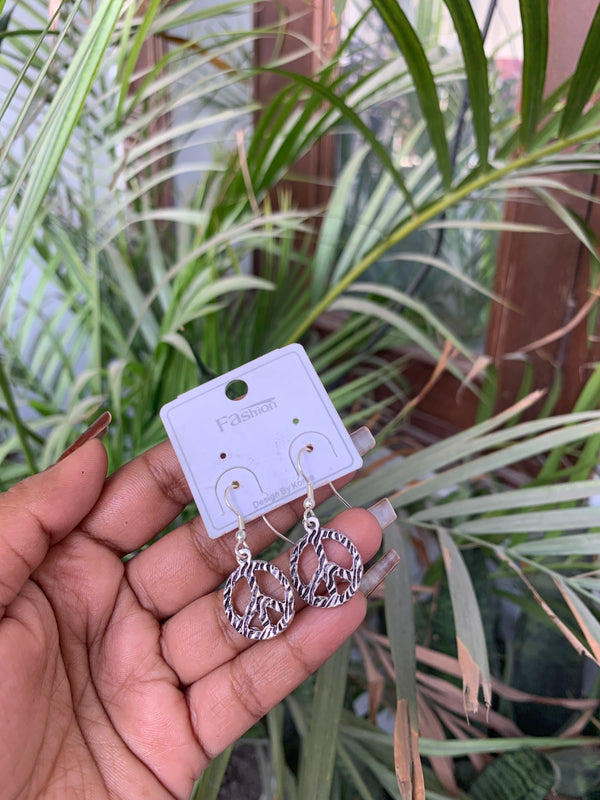 Peace drop earring