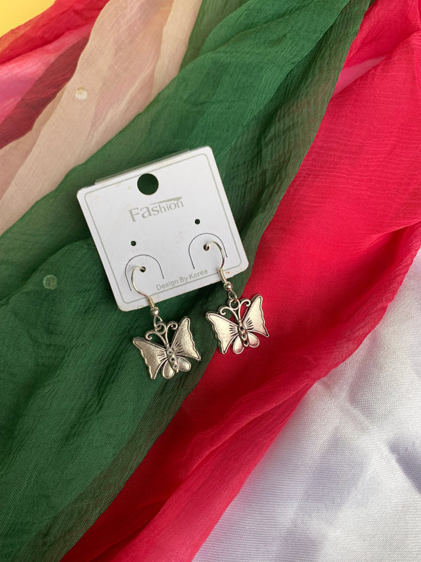 Subtle butterfly drop earring