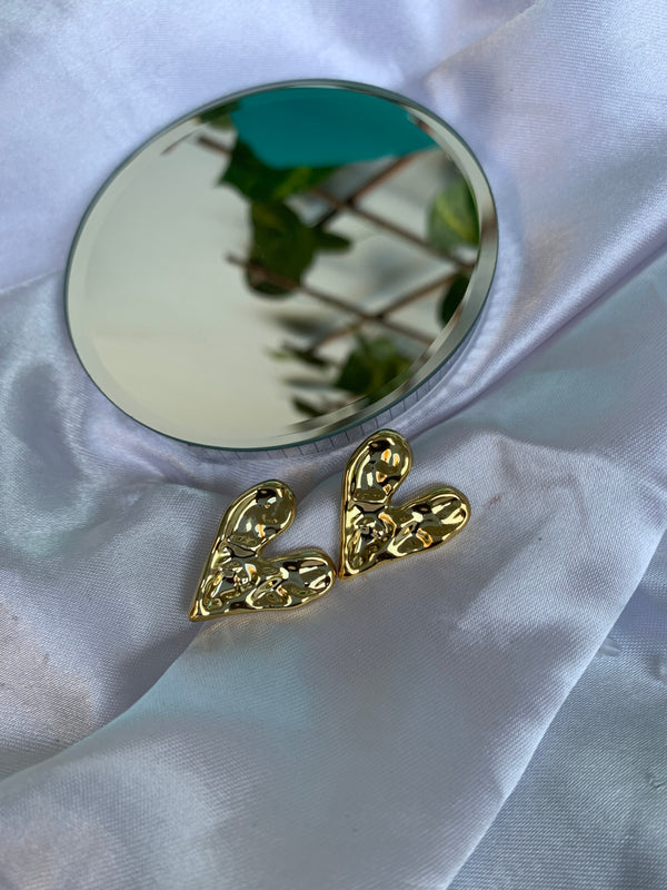 Statement heart studs
