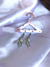 Silver studded pearl earring