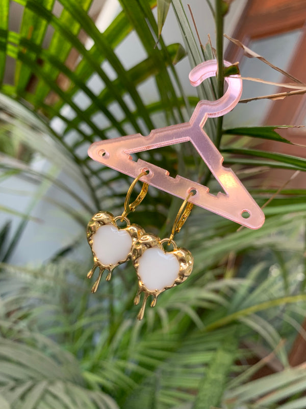 Pure white melting golden heart