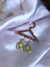 Green flora drop earring