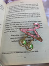 Green flora drop earring