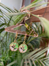 Green flora drop earring