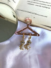 Studded golden teddy pearl earring