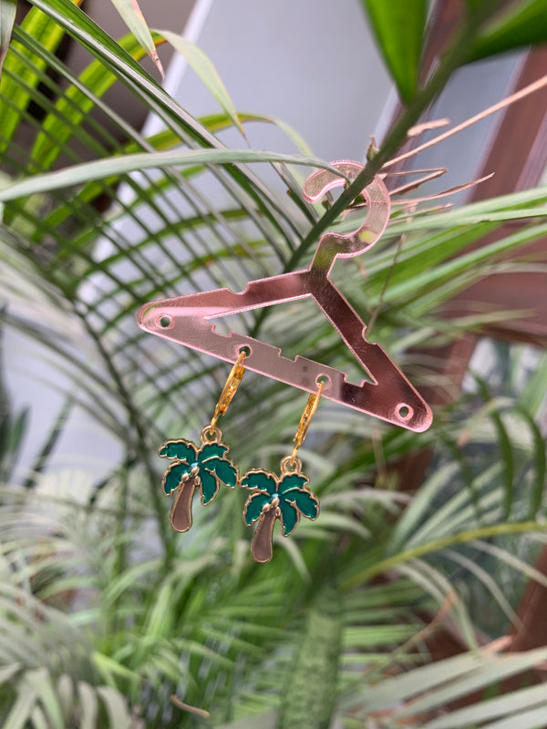 Palm tree drop earring