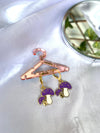 Duo purple mushroom earring