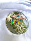 Statement rainbow heart drop earring