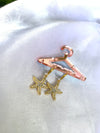Statement studded star drop earring