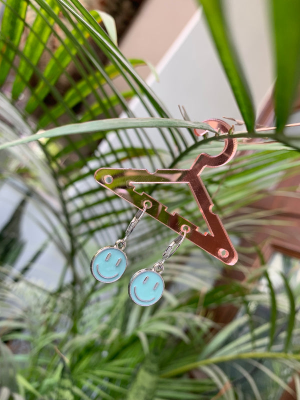 Aqua smile earring