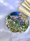 Studded aqua butterfly earring