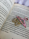 Studded heart drop earring