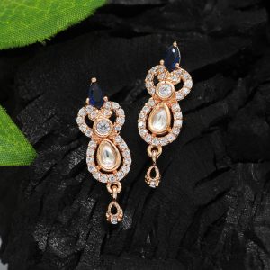 American Diamond Rose Gold Earrings-0