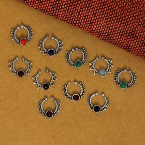 Assorted Color And Design Nose Pin Combo Of 10 Pieces-0