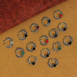 Assorted Color And Design Nose Pin Combo Of 15 Pieces-0