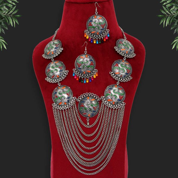 Assorted Color Oxidised Necklace Set-0