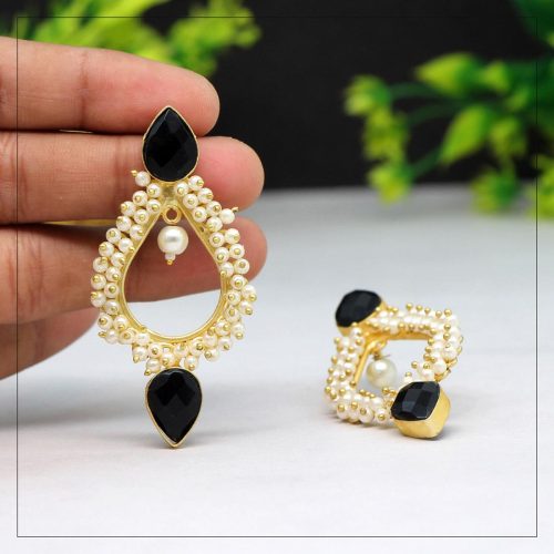 Black Color Amrapali Earrings