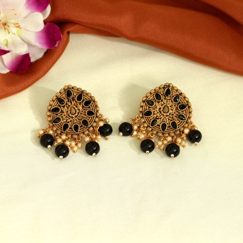 Black Color Antique Earrings