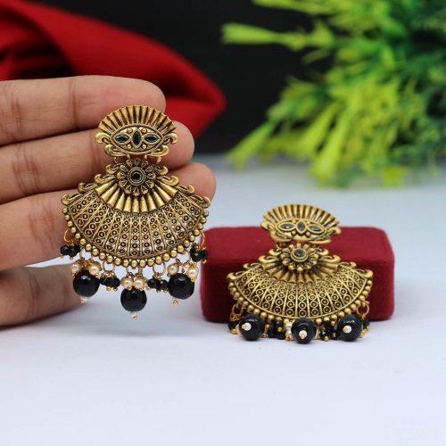 Black Color Antique Earrings