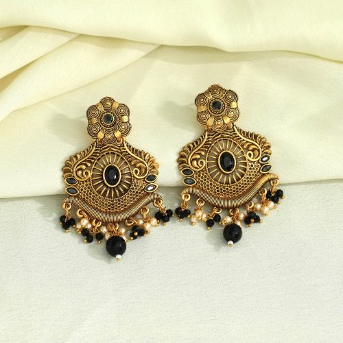 Black Color Antique Earrings