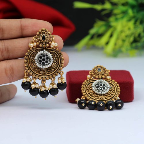 Black Color Antique Earrings